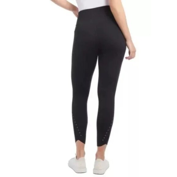 Danskin L Activewear High Rise Non Slip Athletic Leggings Tulip Ankle Hem Pants - Picture 4 of 7